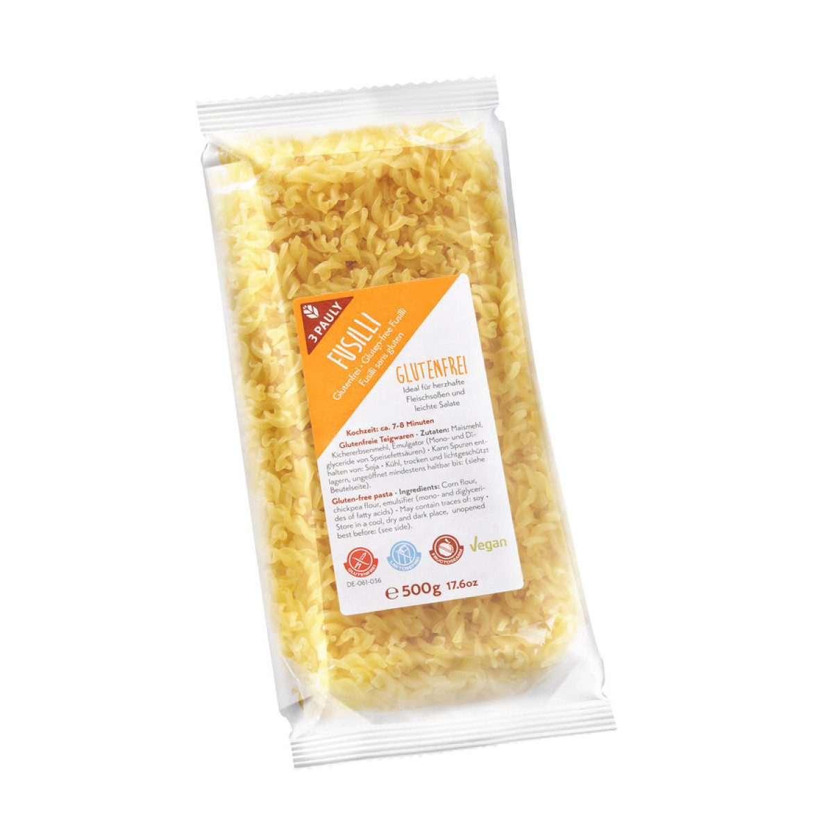 Fusilli Mais-Kichererbsen gf von 3 Pauly | vegan, laktose...
