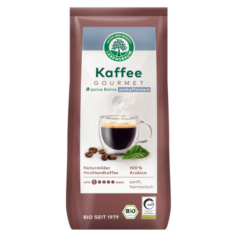 Kaffee Gourmet ganze Bohne entkoff. von Lebensbaum | Bio...
