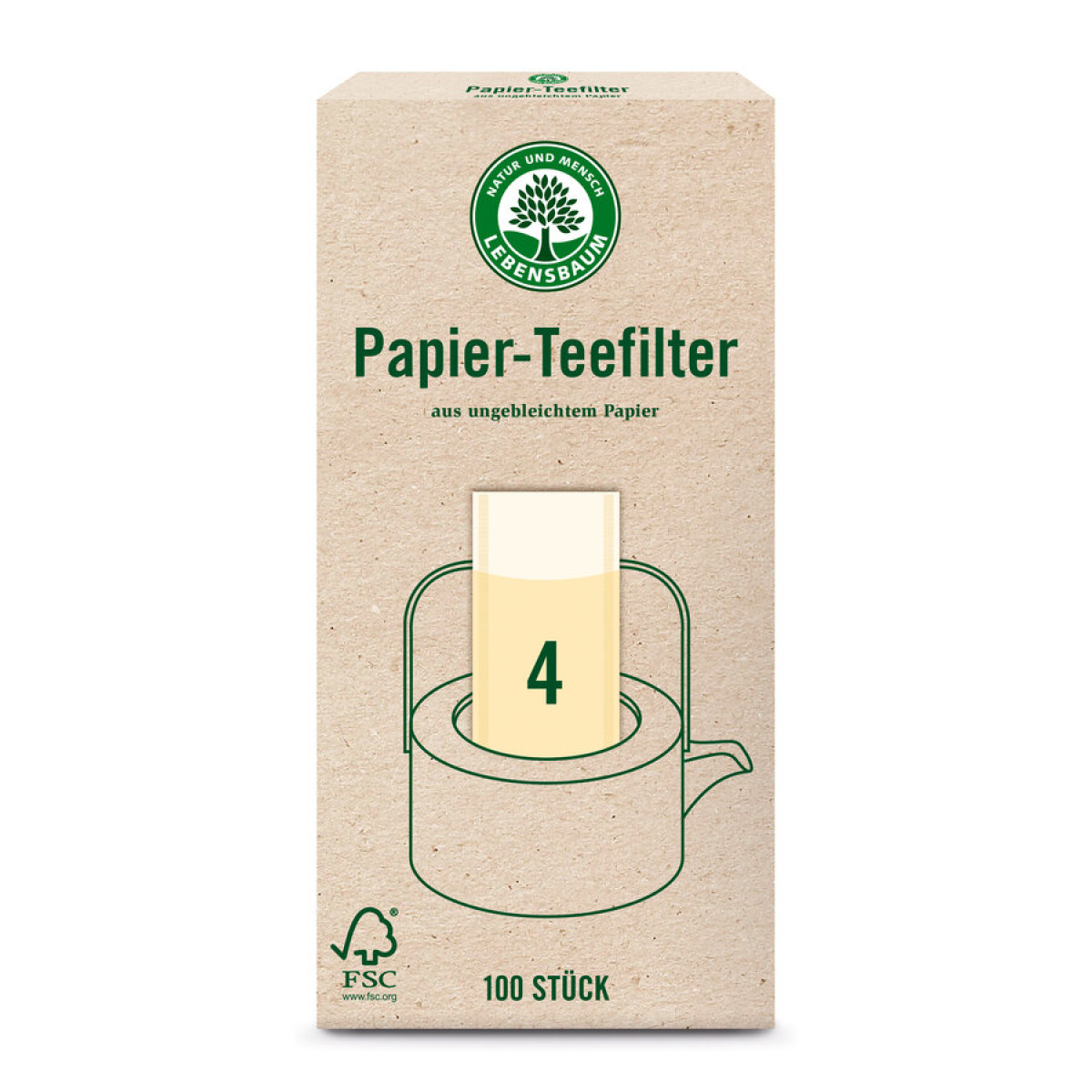 Papier-Teefilter Gr.4 (100 Stk) von Lebensbaum | Tee- & K...