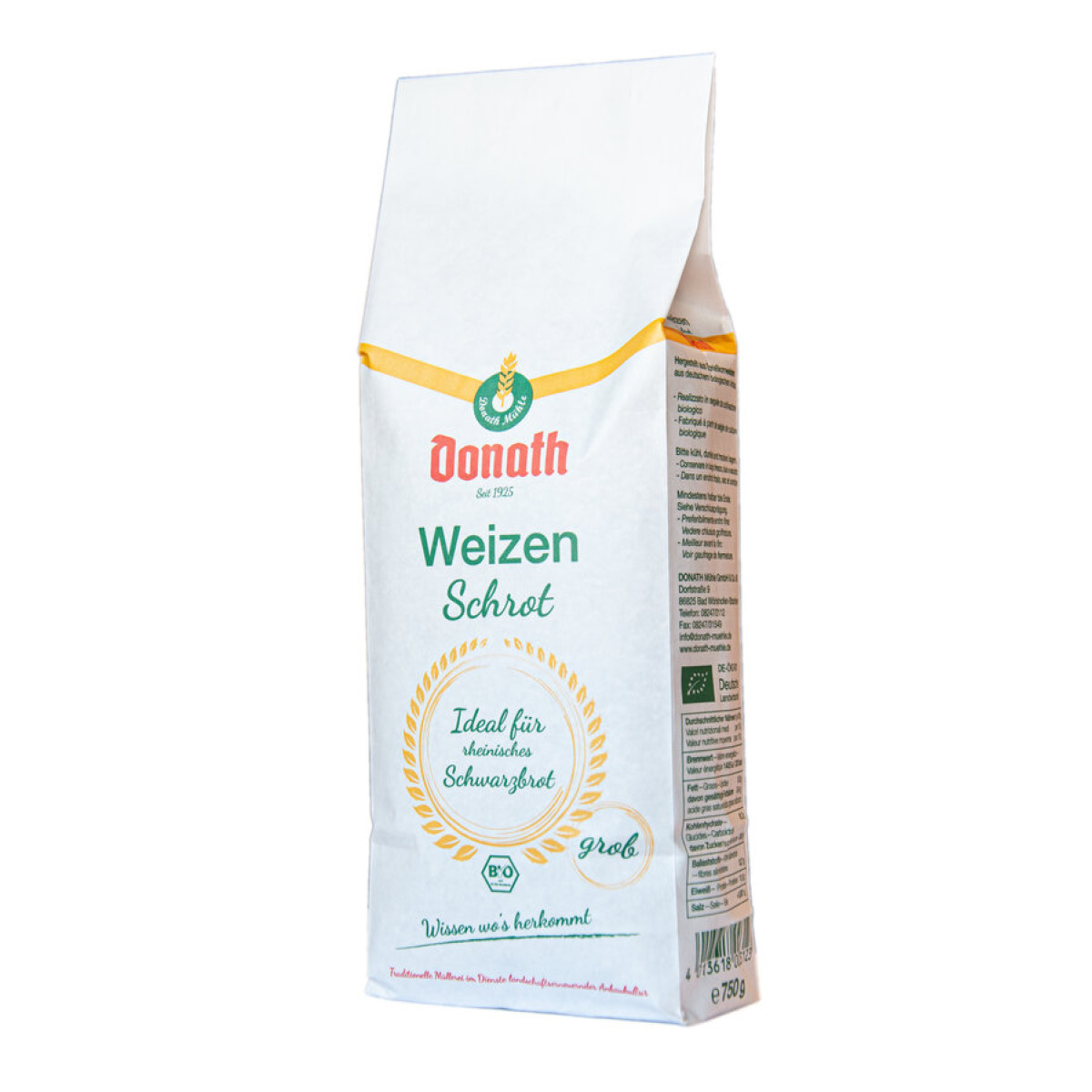 Weizen-Vollkornschrot grob von Donath Mühle | Bio, vegan...