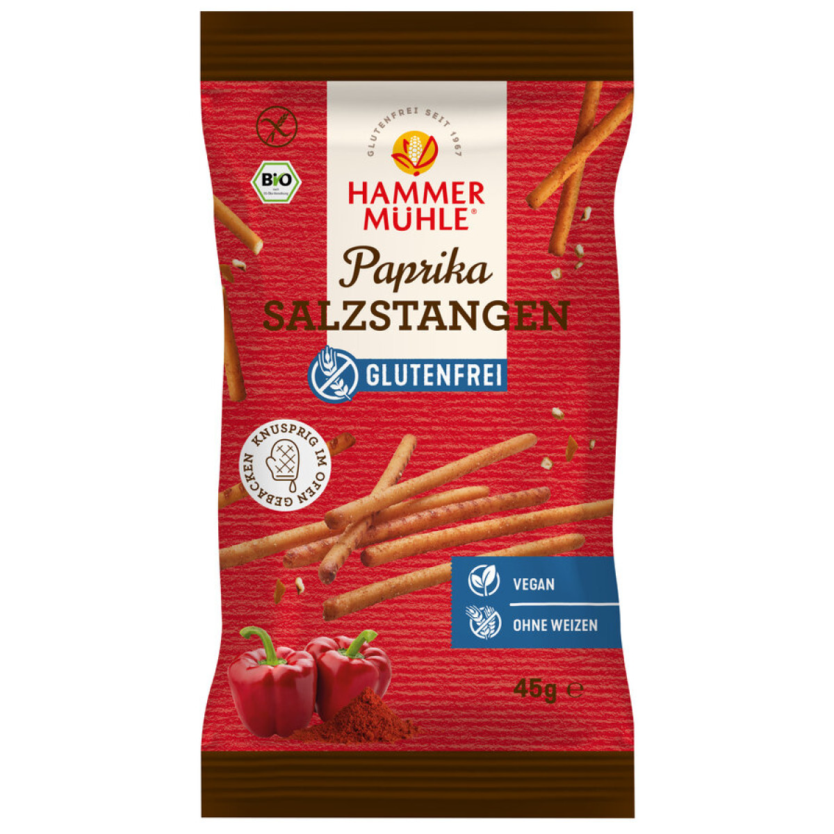 Paprika Salzstangen gf von Hammermühle | Bio, vegan | Sal...