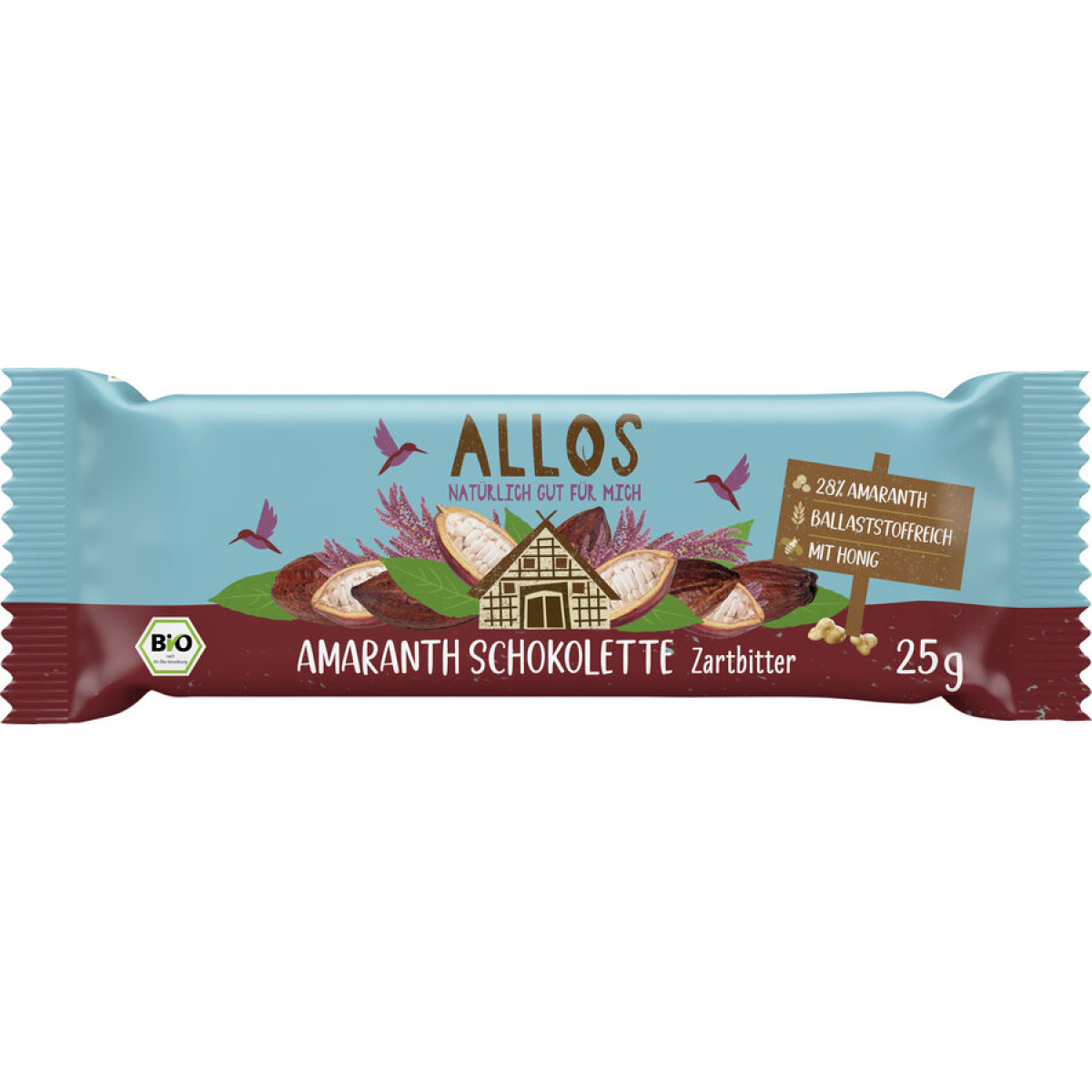 Schokolette Amaranth-Zartbitter von Allos | Bio | Riegel...