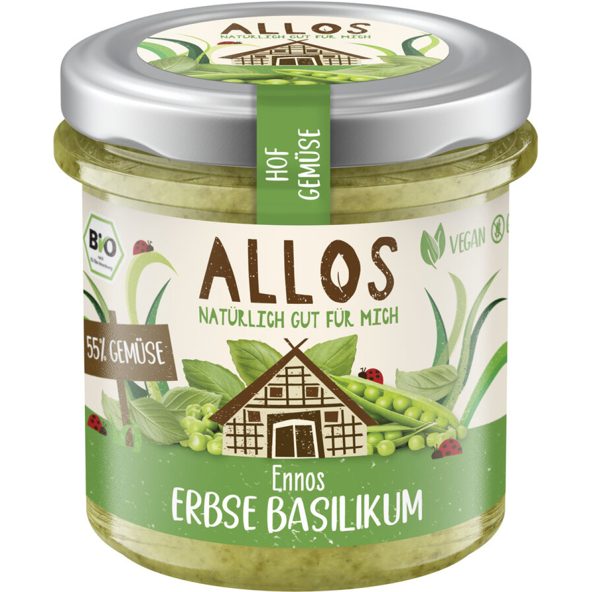 Hofgemüse Enos Erbse Basilikum von Allos | Bio, vegan, gl...