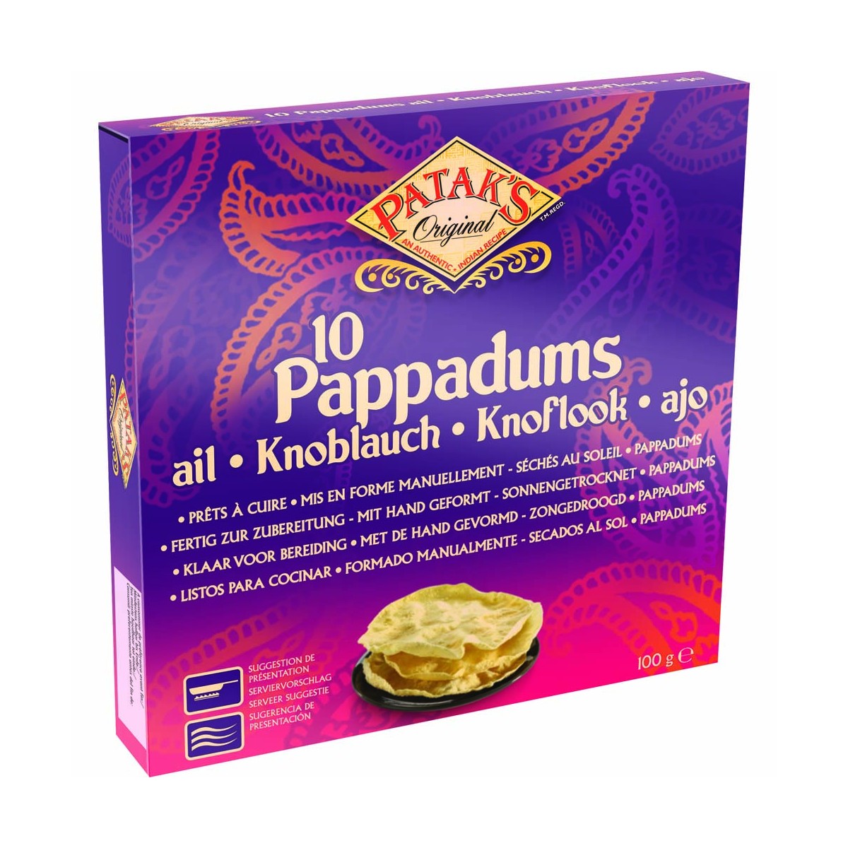 Pappadum Knoblauch 15cm PATAK'S Süssigkeiten & Snacks online günstig kaufen im Shop für B2B Kunden