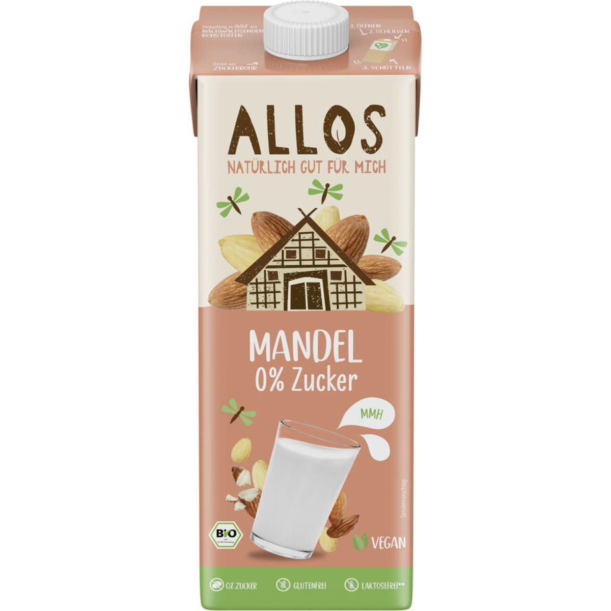 Mandel Drink 0% Zucker von Allos | Bio, vegan | Pflanzend...