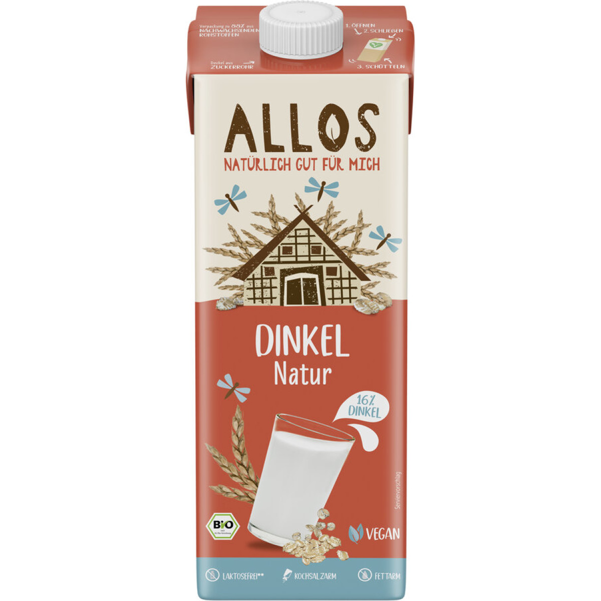 Dinkel Drink Natur von Allos | Bio, vegan | Pflanzendrink...