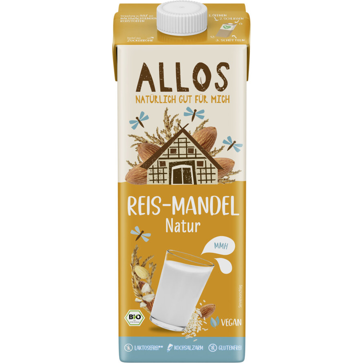 Reis-Mandel Drink Natur von Allos | Bio, vegan, glutenfre...
