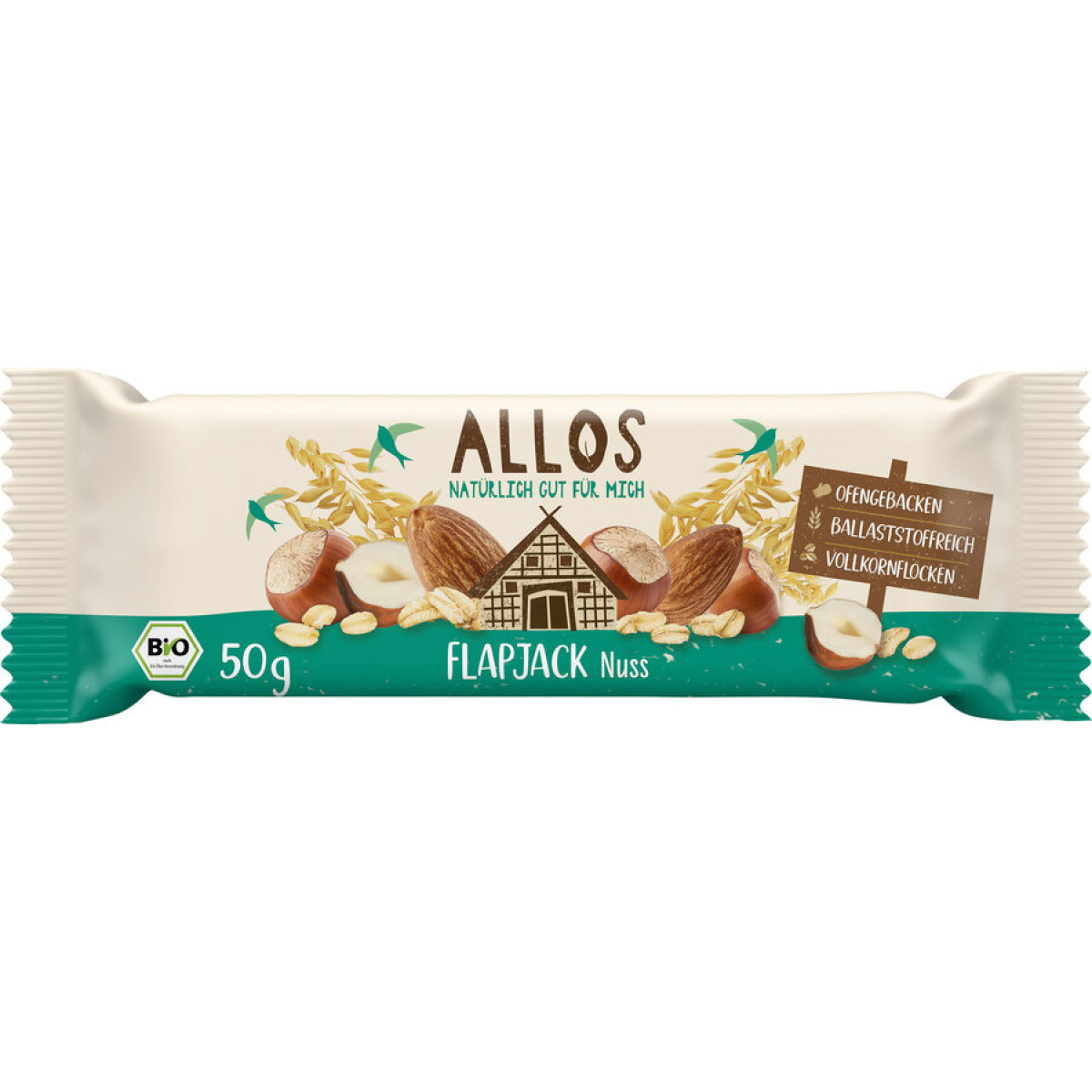 Hafer Flapjack Muesliriegel Nuss von Allos | Bio | Riegel...