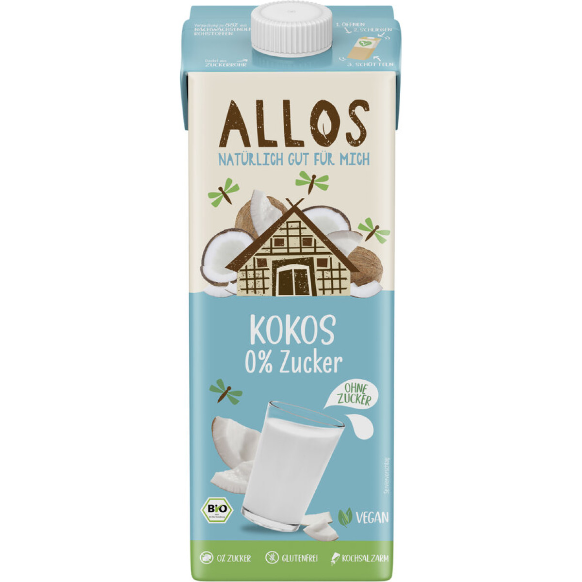 Kokos Drink 0% Zucker von Allos | Bio, vegan | Pflanzendr...