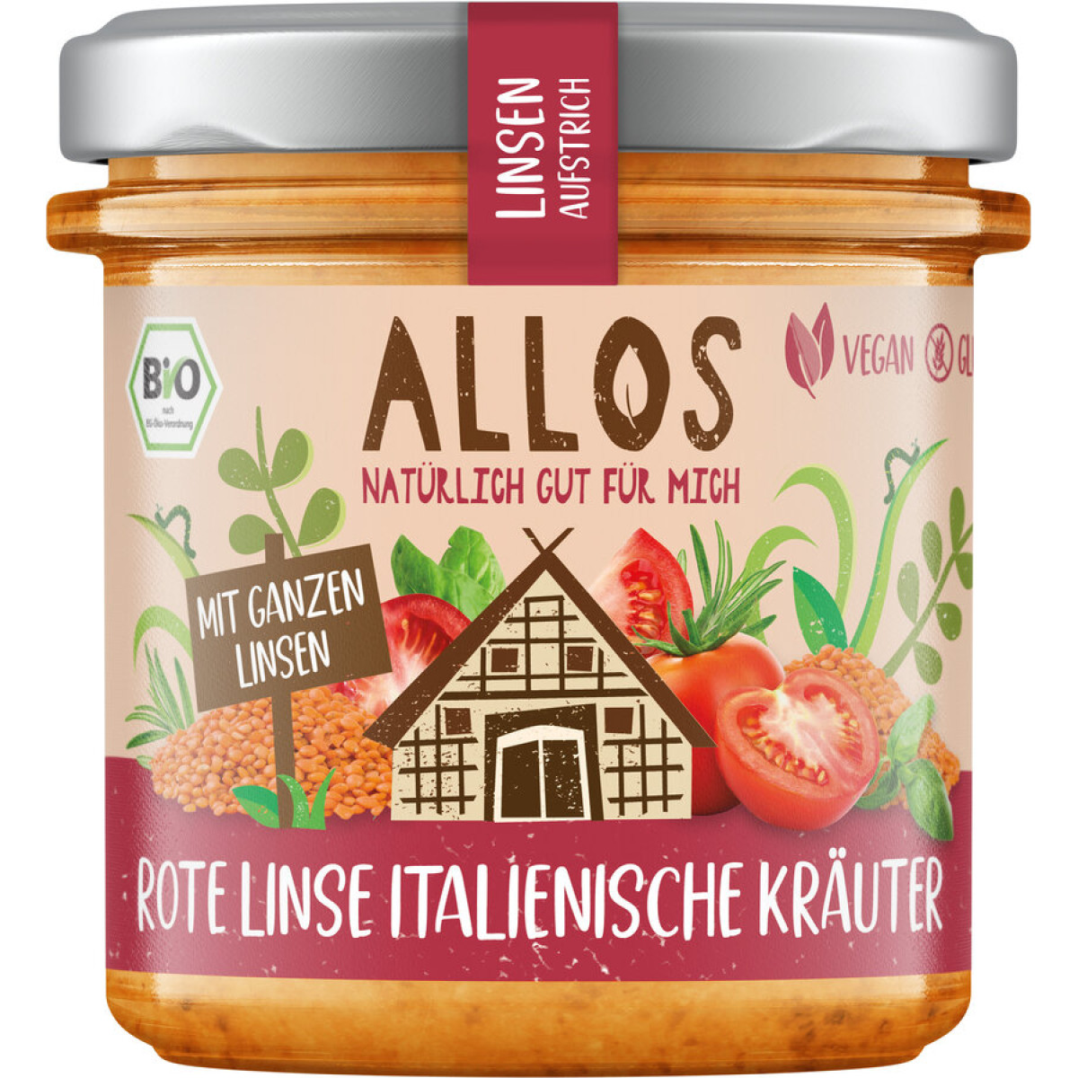 Linsen Aufstrich Rote Linse Italien von Allos | Bio, vega...