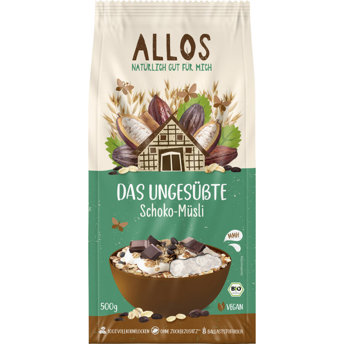 Das Ungesüsste Schoko Müsli von Allos | Bio, vegan | Mües...