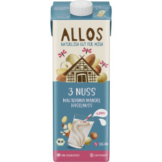 3 Nuss Macad. Mandel Haseln. Drink von Allos | Bio, vegan...