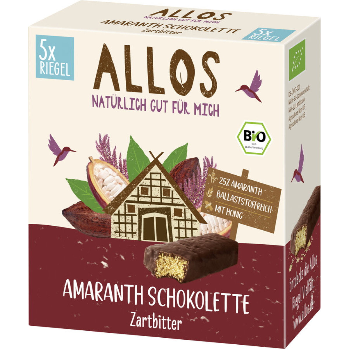 Schokolette Amaranth-Zartbitter von Allos | Bio | Riegel...