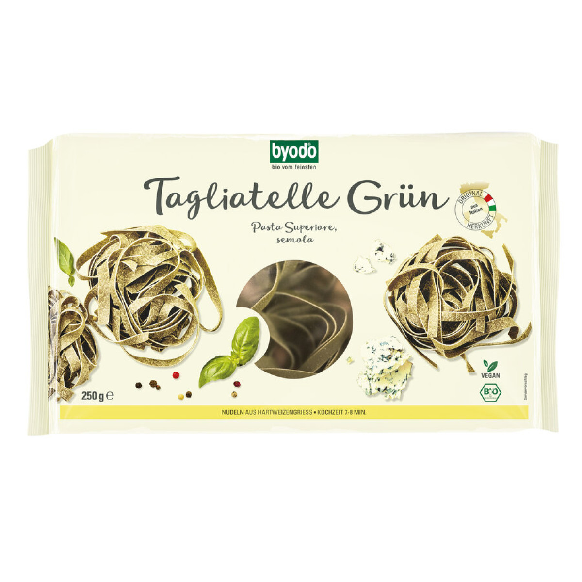 Tagliatelle grün, semola von Byodo | Bio, vegan, laktosef...