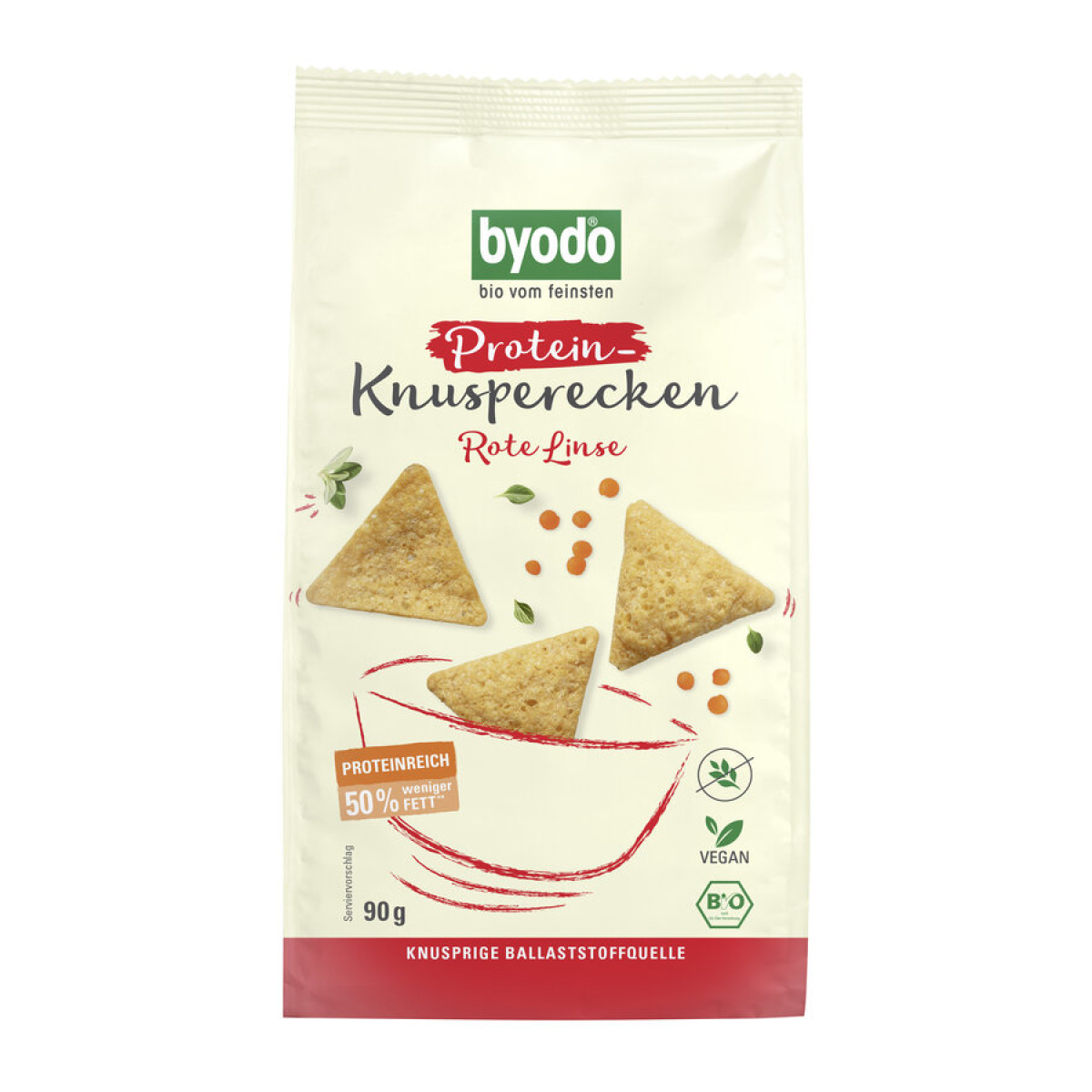 Protein Knusperecken Rote Linse gf von Byodo | Bio, vegan...