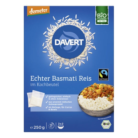 Demeter Basmatireis im Kochbeutel von Davert | Bio, vegan...