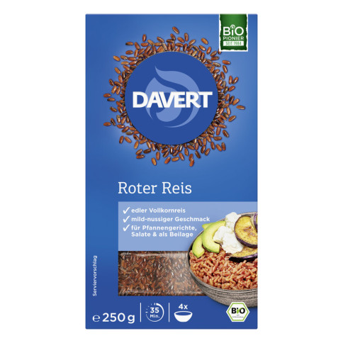 Roter Reis von Davert | Bio, vegan, laktosefrei | Reis on...