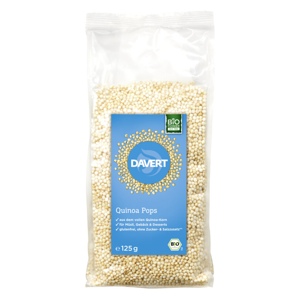 Quinoa Pops gepufft glutenfrei von Davert | Bio, vegan, g...