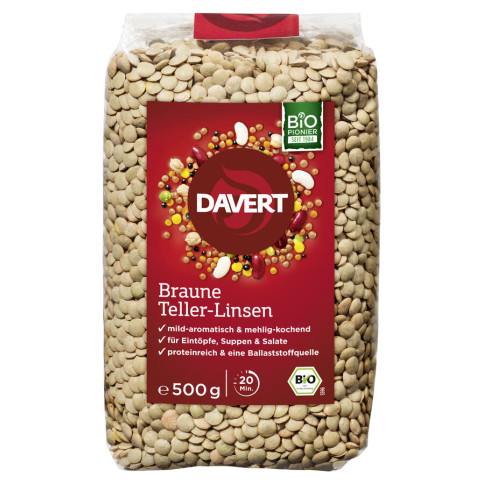 Braune Tellerlinsen von Davert | Bio, vegan, laktosefrei...