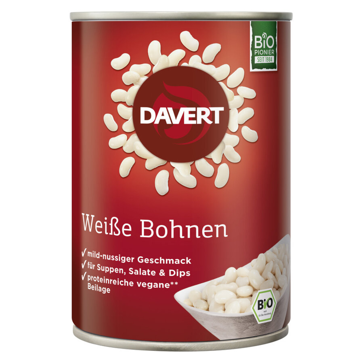 Weiße Bohnen von Davert | Bio, vegan, laktosefrei | Konse...