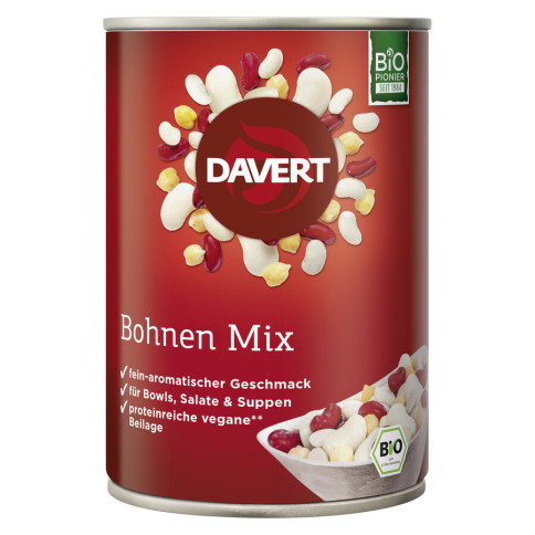 Bohnen Mix von Davert | Bio, vegan, laktosefrei | Konserv...