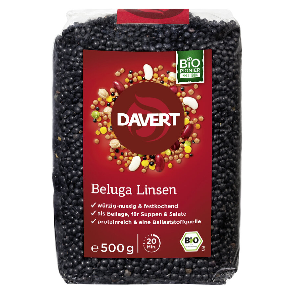 Beluga Linsen, schwarz von Davert | Bio, vegan, laktosefr...