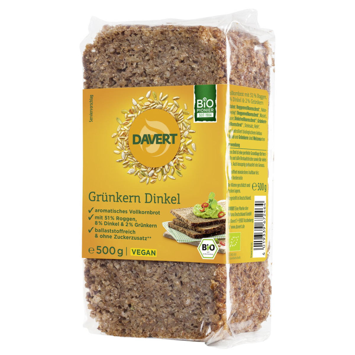 Grünkern Dinkelbrot von Davert | Bio, vegan, laktosefrei...