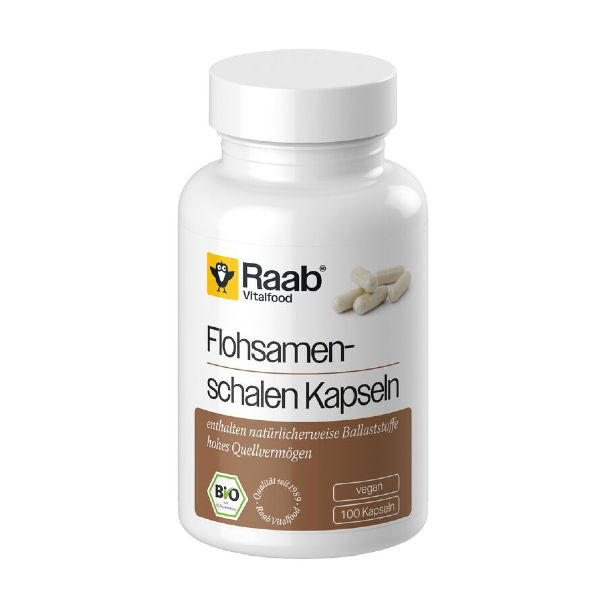 Flohsamenschalen Kapseln von Raab Vitalfood | Bio, vegan...