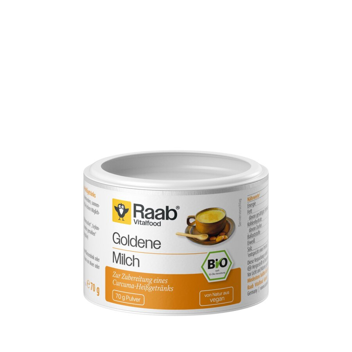 Goldene Milch Pulver von Raab Vitalfood | Bio, vegan, lak...