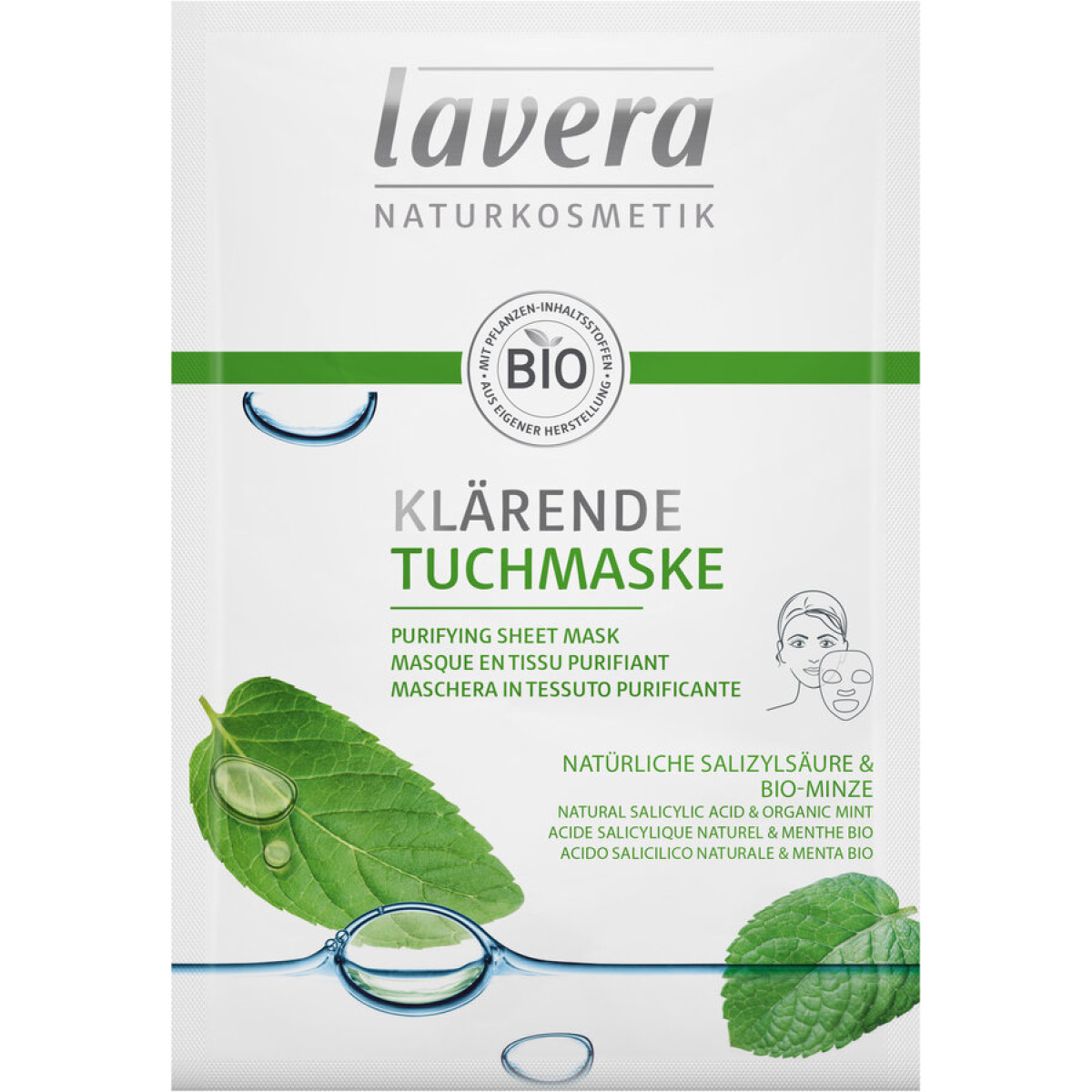 Klärende Tuchmaske von Lavera | Bio, vegan | Gesichtsseru...
