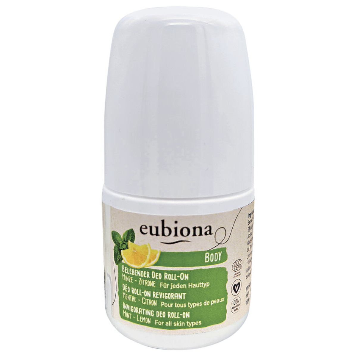 Belebender Deo Roll-On Minze Zitron von Eubiona | Bio, ve...