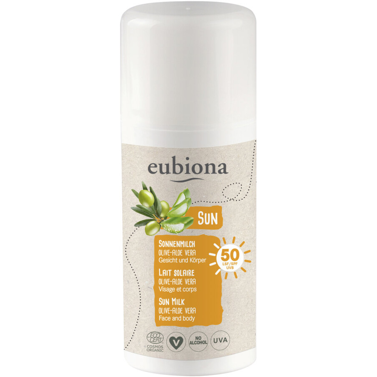 Sonnenmilch LSF50 Olive Aloe Vera von Eubiona | Bio, vega...