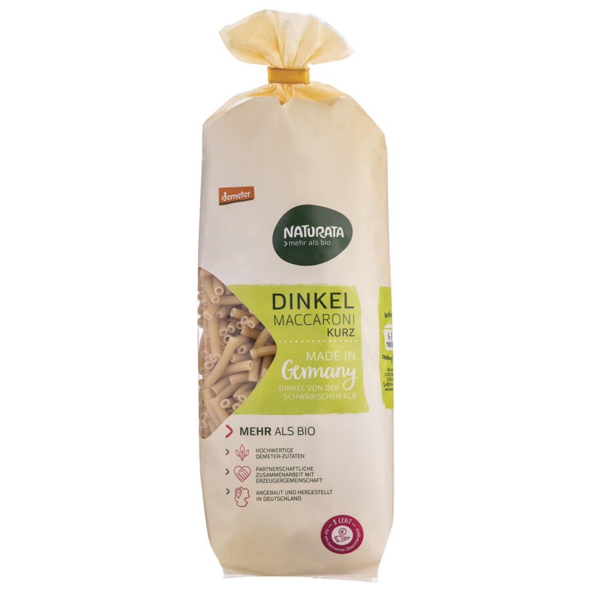 Dinkel-Maccaroni kurz demeter(hell) von Naturata | Bio, v...