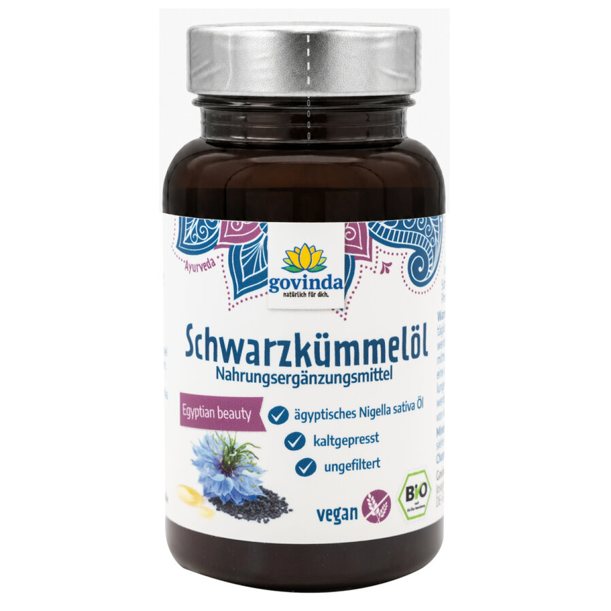 Schwarzkümmelöl Kapseln von Govinda | Bio, vegan, laktose...