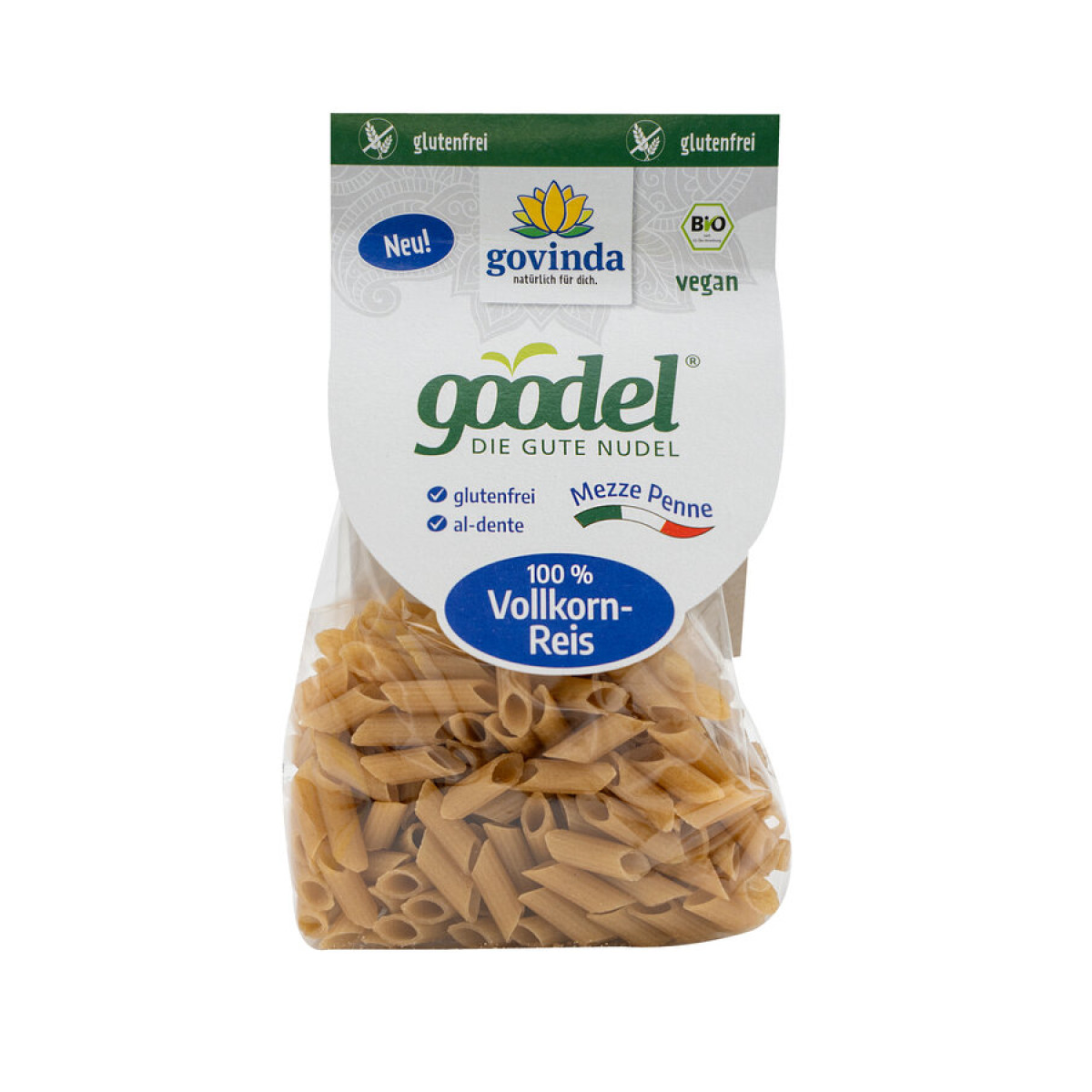 Mezze Penne Vollkornreis Goodel von Govinda | Bio, vegan...