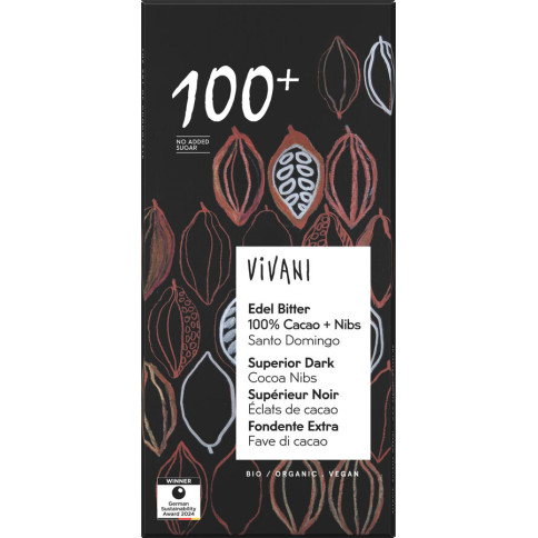 Schokolade Edelbitter 100% Cac.Nibs von Vivani | Bio, veg...