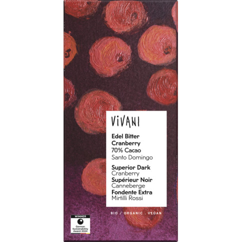 EdelBitter Cranberry Schokolade 70% von Vivani | Bio, veg...