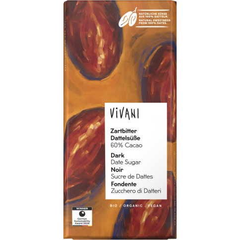 Zartbitter Dattelsüsse 60% Cacao von Vivani | Bio, vegan...