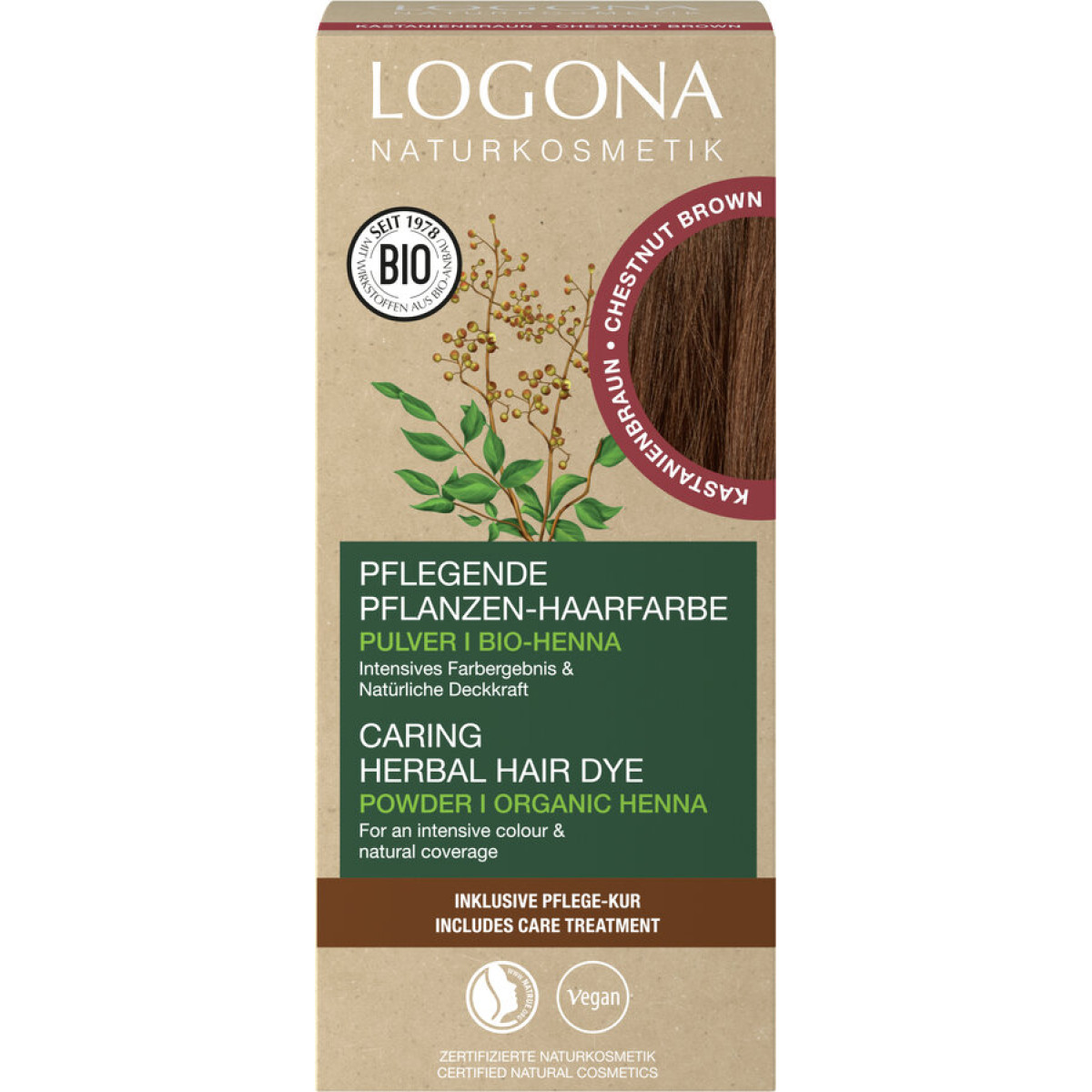 Pfl. Haarf. Pulver 07 Kastainenbrau von Logona | Bio, veg...