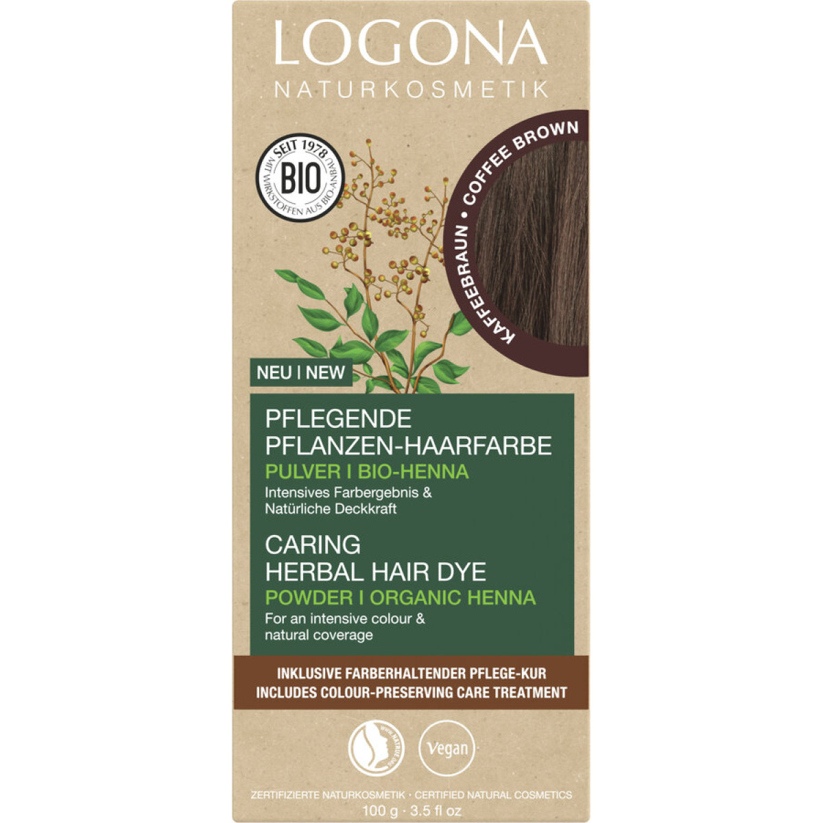 Pfl. Haarf. Pulver 10 Kaffeebraun von Logona | Bio, vegan...