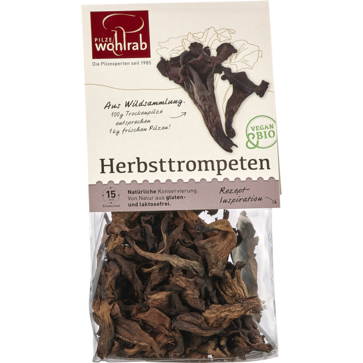 Herbsttrompeten getrocknet Wohlrab von Pilze Wohlrab | Bi...