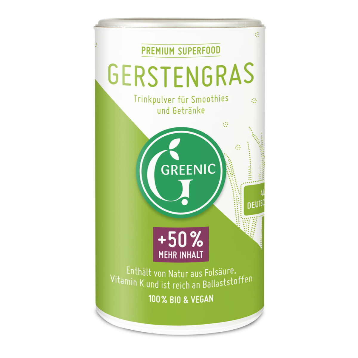 Gerstengras Pulver von Greenic | Bio, vegan, glutenfrei...