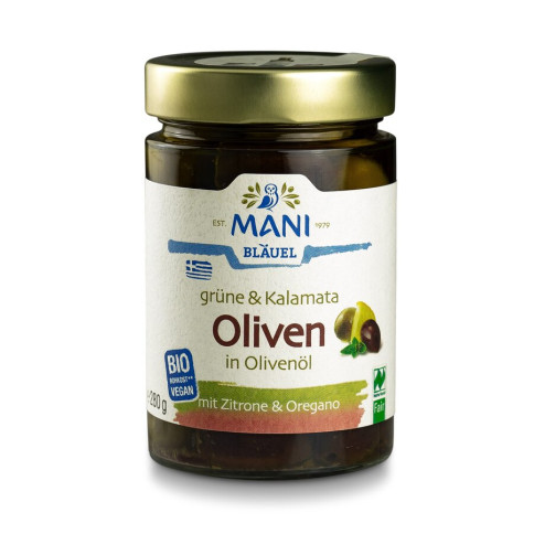 Grüne&Kalamata Oliven Kräuter Mani von Mani | Bio, vegan...