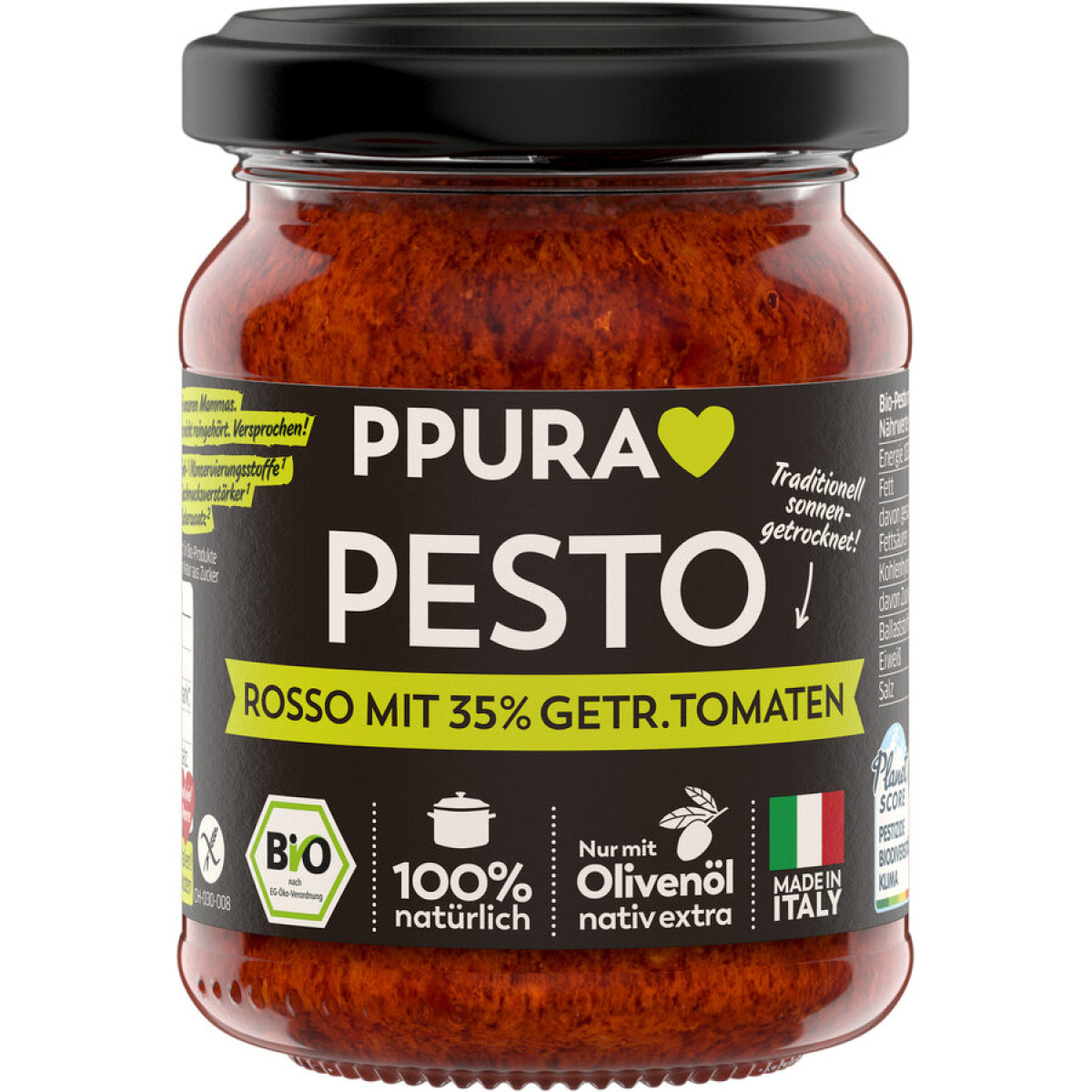 Pesto Rosso 35% getr. Tomaten Ppura von Ppura | Bio | Gew...
