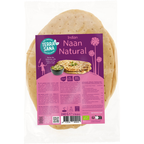 Indisches Naan Naturell von Terrasana | Bio, vegan | Aufb...