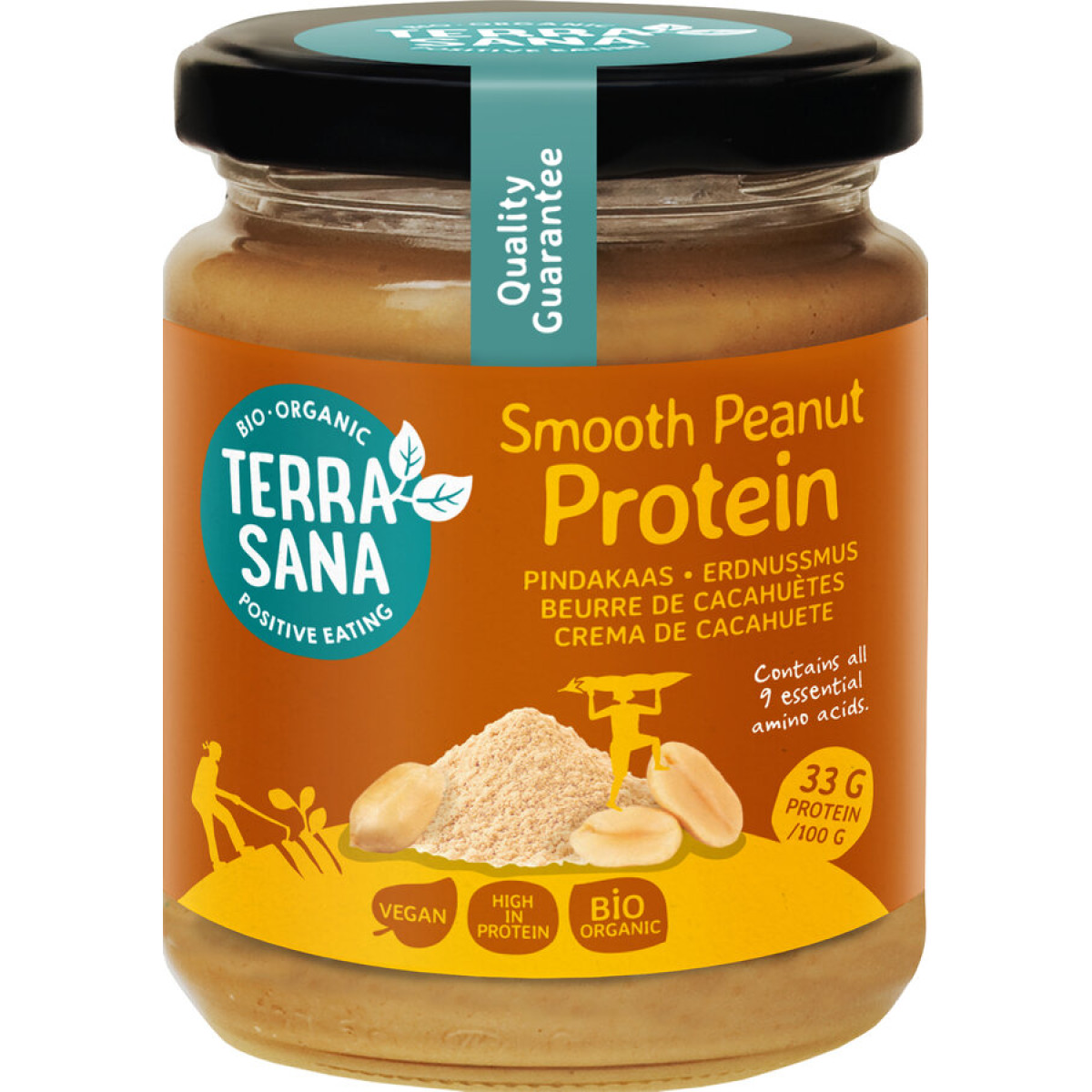 Protein-Erdnussmus fein von Terrasana | Bio, vegan, lakto...