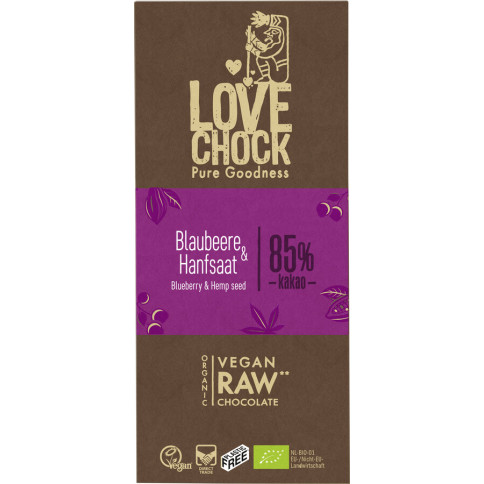 Tafel Blaubeere/Hanfsaat Lovechock von Lovechock | Bio, v...