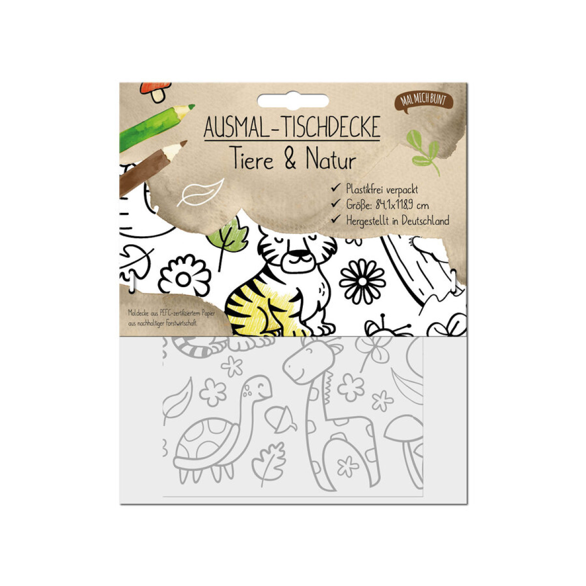 Ausmal Tischdecke Tiere&Natur MMB von Mal mich bunt | Hau...