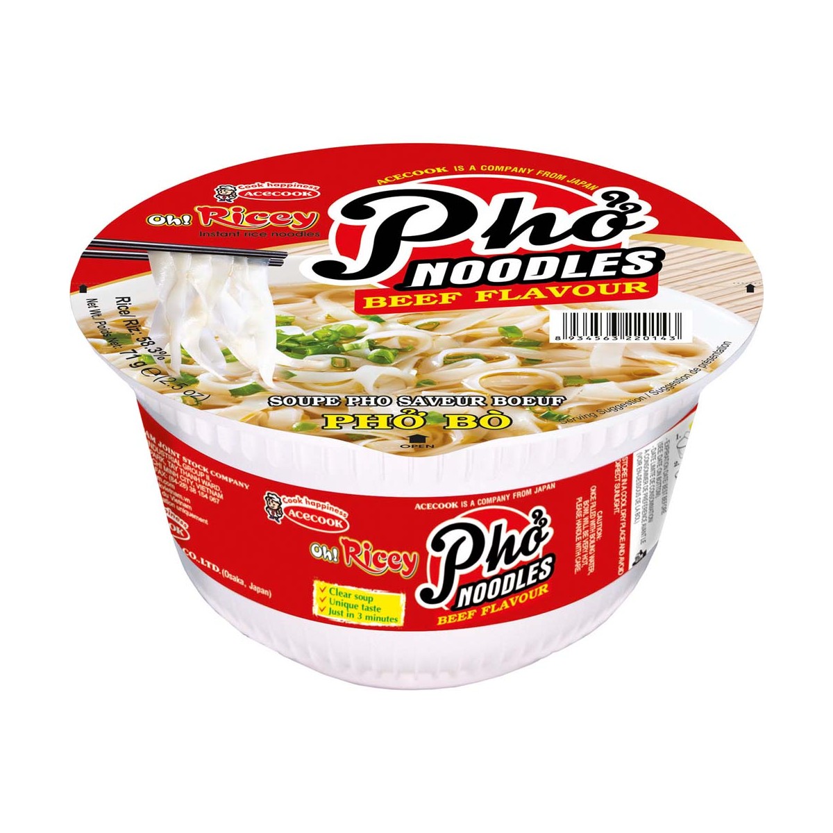 OR Instant Glasnudeln Rind Schüssel ACECOOK Nudeln & Instantprodukte online günstig kaufen im Shop für B2B Kunden