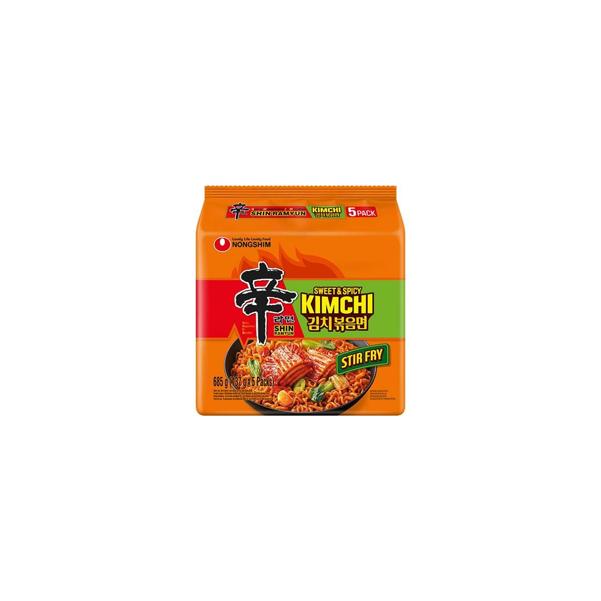 NONGSHIM Instantn. Shin Ramyun Kimchi Stir-Fry 5x 137 g